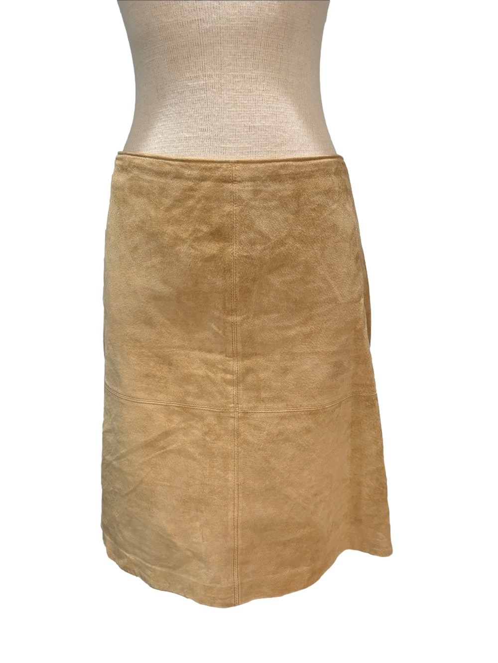 Mossimo sz 14 tan suede leather midi skirt